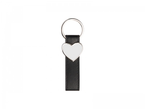 Sublimation Strip PU Key Chain(Heart)