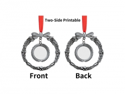 Round Sublimation Blank Wreath Metal Ornament