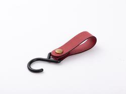 Gancho Couro PU Gravação Externa  (Vermelho/Preto, 2*12cm)