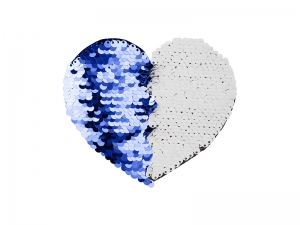 Sublimation Flip Sequins Adhesive Black Base (Heart, Dark Blue W/ White)
