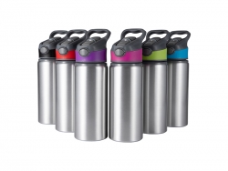 20oz/650ml Sublimation Blanks Alu Water Bottle with Color Cap (Silver)