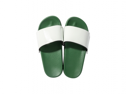 Adult Slippers w/ Sublimation PU Leather ( Green Sole)
