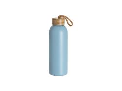 Garrafa de Vidro fosco 25oz/750ml com Tampa de bambu (Azul Claro)