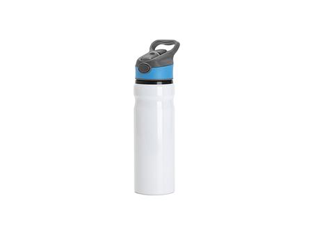 Botella de agua de aluminio 25oz/750ml con tapón Azul&amp;Gris (Blanco)
