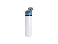 Botella de agua de aluminio 25oz/750ml con tapón Azul&Gris (Blanco)