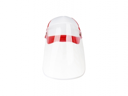 Sublimation Adult Mesh Cap w/ Removable Face Shield (Red)